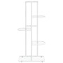 Soporte de flores de 5 estantes de metal blanco 43x22x98 cm