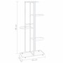 Soporte de flores de 5 estantes de metal blanco 43x22x98 cm