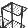 Soporte de flores con rueda de metal negro 94,5x25x92,5 cm