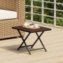 Mesa plegable ratán sintético marrón 45x35x32 cm de vidaXL, Mesas de jardín - Ref: Foro24-362250, Precio: 26,02 €, Descuento: %