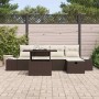 Conjunto de sofá de jardín 6 pcs Marrón ratán sintético
