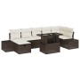 Conjunto de sofá de jardín 8 pcs Marrón ratán sintético