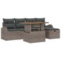 Conjunto de sofá de jardín 6 pcs Gris ratán sintético