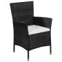 Gartenstühle und Hocker mit schwarzen synthetischen Rattankissen von vidaXL, Gartenstühle - Ref: Foro24-44091, Preis: 97,47 €...