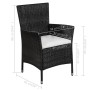 Garden chairs and stool with black synthetic rattan cushions by vidaXL, Garden chairs - Ref: Foro24-44091, Price: 97,47 €, Di...