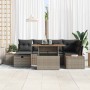 Conjunto de sofá de jardín 7 pcs Gris ratán sintético