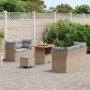 Conjunto de sofá de jardín 8 pcs Beige ratán sintético
