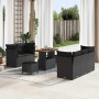 Conjunto de sofá de jardín 8 pcs Negro ratán sintético