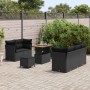 Conjunto de sofá de jardín 8 pcs Negro ratán sintético