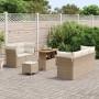 Conjunto de sofá de jardín 8 pcs Beige ratán sintético