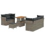 Conjunto de sofá de jardín 8 pcs Gris ratán sintético