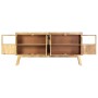 Solid raw mango wood sideboard brown black 160x30x80 cm by vidaXL, Sideboards - Ref: Foro24-247994, Price: 441,86 €, Discount: %