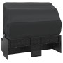 3-Sitzer-Gartensofa mit Markise und schwarzem synthetischem Rattanhocker von vidaXL, Outdoor-Sofas - Ref: Foro24-362334, Prei...