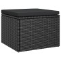 3-Sitzer-Gartensofa mit Markise und schwarzem synthetischem Rattanhocker von vidaXL, Outdoor-Sofas - Ref: Foro24-362334, Prei...