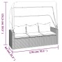 3-Sitzer-Gartensofa mit Markise und schwarzem synthetischem Rattanhocker von vidaXL, Outdoor-Sofas - Ref: Foro24-362334, Prei...
