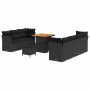 Conjunto de sofá de jardín 10 pcs Negro ratán sintético
