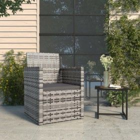 Gartensessel mit grauem synthetischem Rattankissen von vidaXL, Gartenstühle - Ref: Foro24-362321, Preis: 71,97 €, Rabatt: %