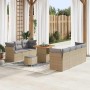 Conjunto de sofá de jardín 10 pcs Beige ratán sintético
