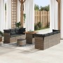 Conjunto de sofá de jardín 10 pcs Gris ratán sintético