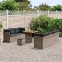 Conjunto de sofá de jardín 10 pcs Gris ratán sintético