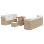 Conjunto de sofá de jardín 10 pcs Beige ratán sintético