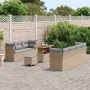Conjunto de sofá de jardín 10 pcs Beige ratán sintético