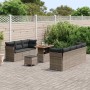 Conjunto de sofá de jardín 10 pcs Gris ratán sintético