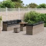Conjunto de sofá de jardín 11 pcs Gris ratán sintético