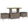Conjunto de sofá de jardín 11 pcs Gris ratán sintético