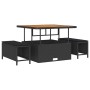 Conjunto de sofá de jardín 11 pcs Negro ratán sintético