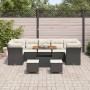 Conjunto de sofá de jardín 10 pcs Negro ratán sintético