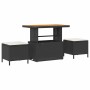 Conjunto de sofá de jardín 10 pcs Negro ratán sintético