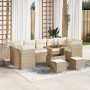 Conjunto de sofá de jardín 10 pcs Beige ratán sintético