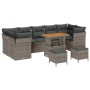 Conjunto de sofá de jardín 10 pcs Gris ratán sintético