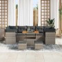 Conjunto de sofá de jardín 10 pcs Gris ratán sintético