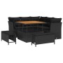 Conjunto de sofá de jardín 8 pcs Negro ratán sintético