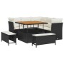 Conjunto de sofá de jardín 8 pcs Negro ratán sintético