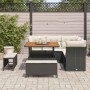 Conjunto de sofá de jardín 8 pcs Negro ratán sintético