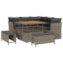 Conjunto de sofá de jardín 8 pcs Gris ratán sintético