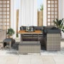Conjunto de sofá de jardín 8 pcs Gris ratán sintético