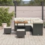 Conjunto de sofá de jardín 8 pcs Negro ratán sintético