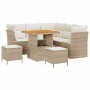 Conjunto de sofá de jardín 8 pcs Beige ratán sintético