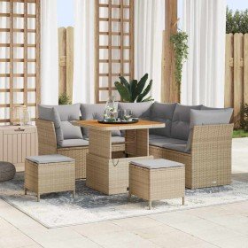 Conjunto de sofás de jardín 8 pcs Beige ratán sintético en Conjuntos de jardín | Comprar online en Foro24