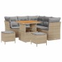 Conjunto de sofá de jardín 8 pcs Beige ratán sintético