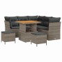 Conjunto de sofá de jardín 8 pcs Gris ratán sintético