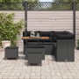 Conjunto de sofá de jardín 8 pcs Negro ratán sintético