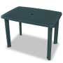 Set de mesa y sillas bistró de jardín 3 piezas plástico verde