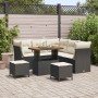 Conjunto de sofá de jardín 8 pcs Negro ratán sintético