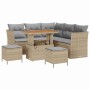 Conjunto de sofá de jardín 8 pcs Beige ratán sintético