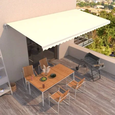 Automatic retractable cream awning 600x350 cm by vidaXL, Awnings - Ref: Foro24-3069047, Price: 810,89 €, Discount: %